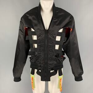 SS 19 Wild is The Wind Collection Size S Black Polyester Skeleton Bomber Jacket
